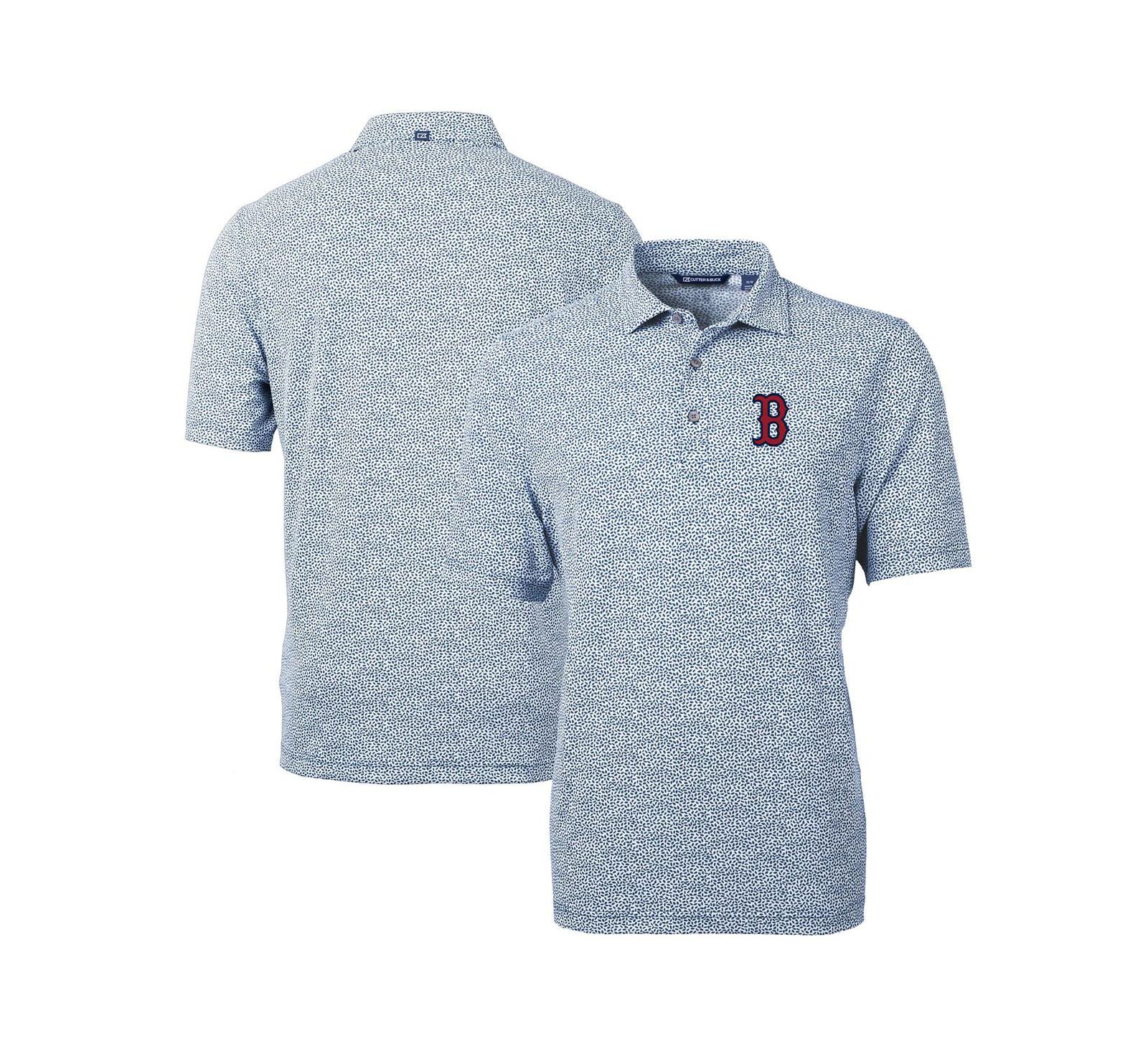 Мужская рубашка поло Cutter & Buck Boston Red Sox Virtue Eco Pique с принтом