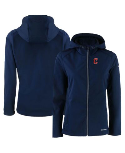 Cutter & Buck Women's Navy Cleveland Guardians Evoke Eco Softshell Full-Zip Jacket