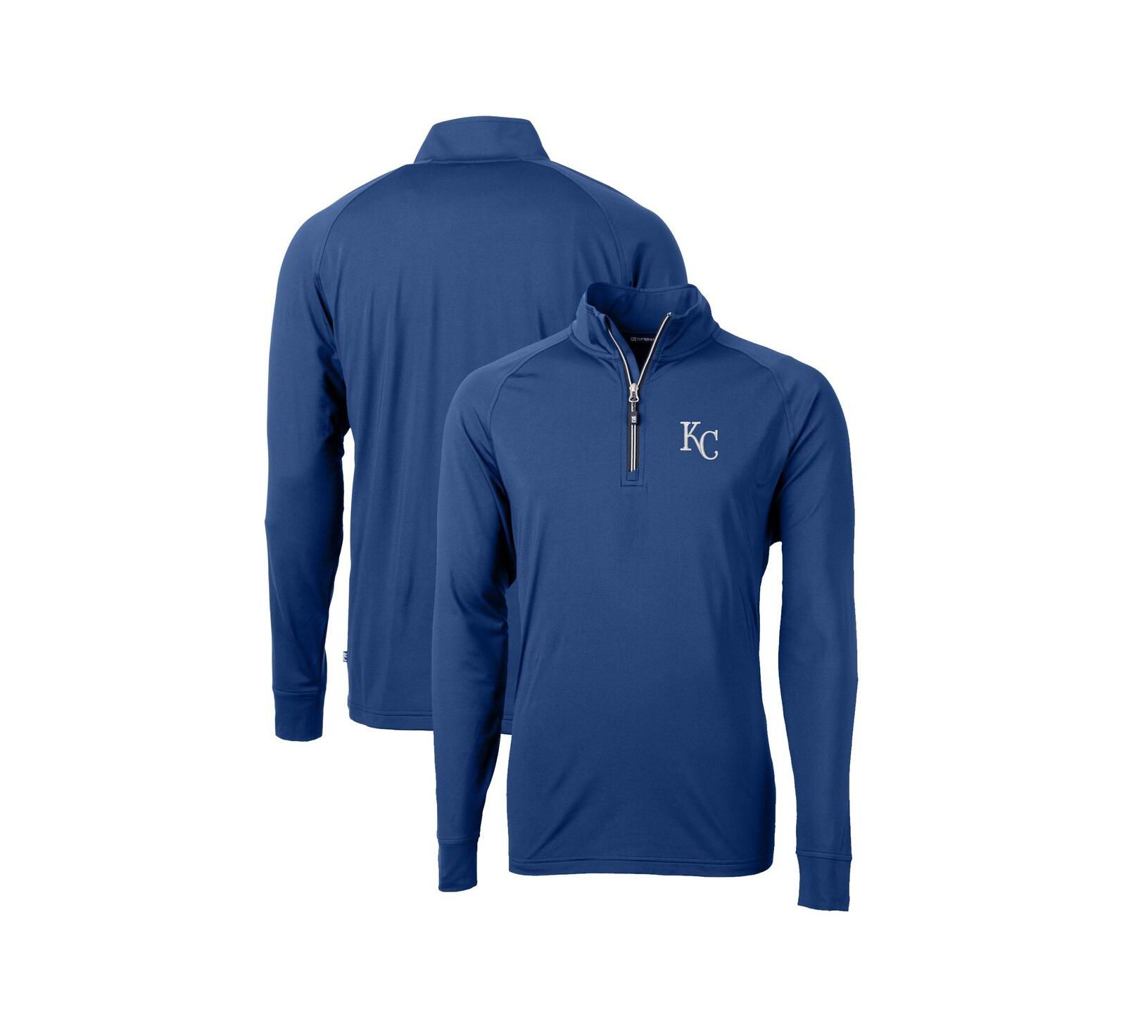 Мужской джемпер Cutter & Buck Royal Kansas City Royals Adapt Eco Knit Stretch Quarter-Zip Pullover