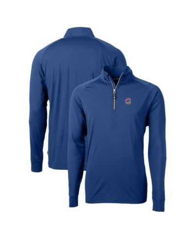 Мужской трикотажный пуловер Cutter & Buck Chicago Cubs Adapt Eco с молнией на четверть, королевского синего цвета