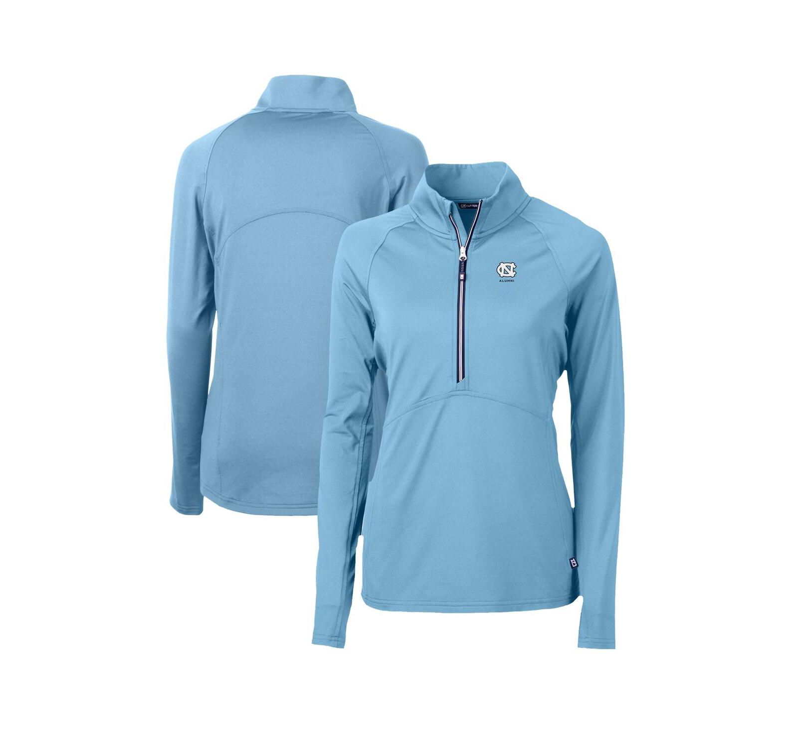 Cutter & Buck Женский Carolina Blue North Carolina Tar Heels Alumni Adapt Eco Knit Stretch Half-Zip Pullover Top