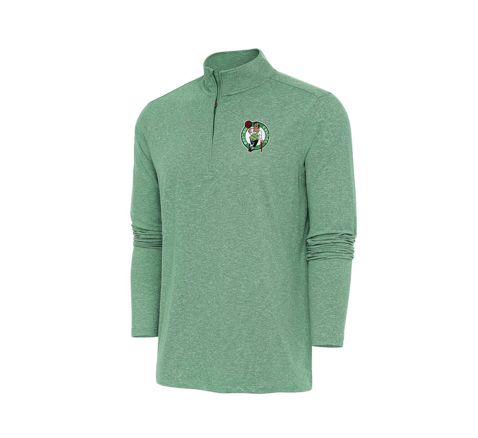 Мужской джемпер Antigua Kelly Green Boston Celtics Hunk Quarter-Zip Pullover