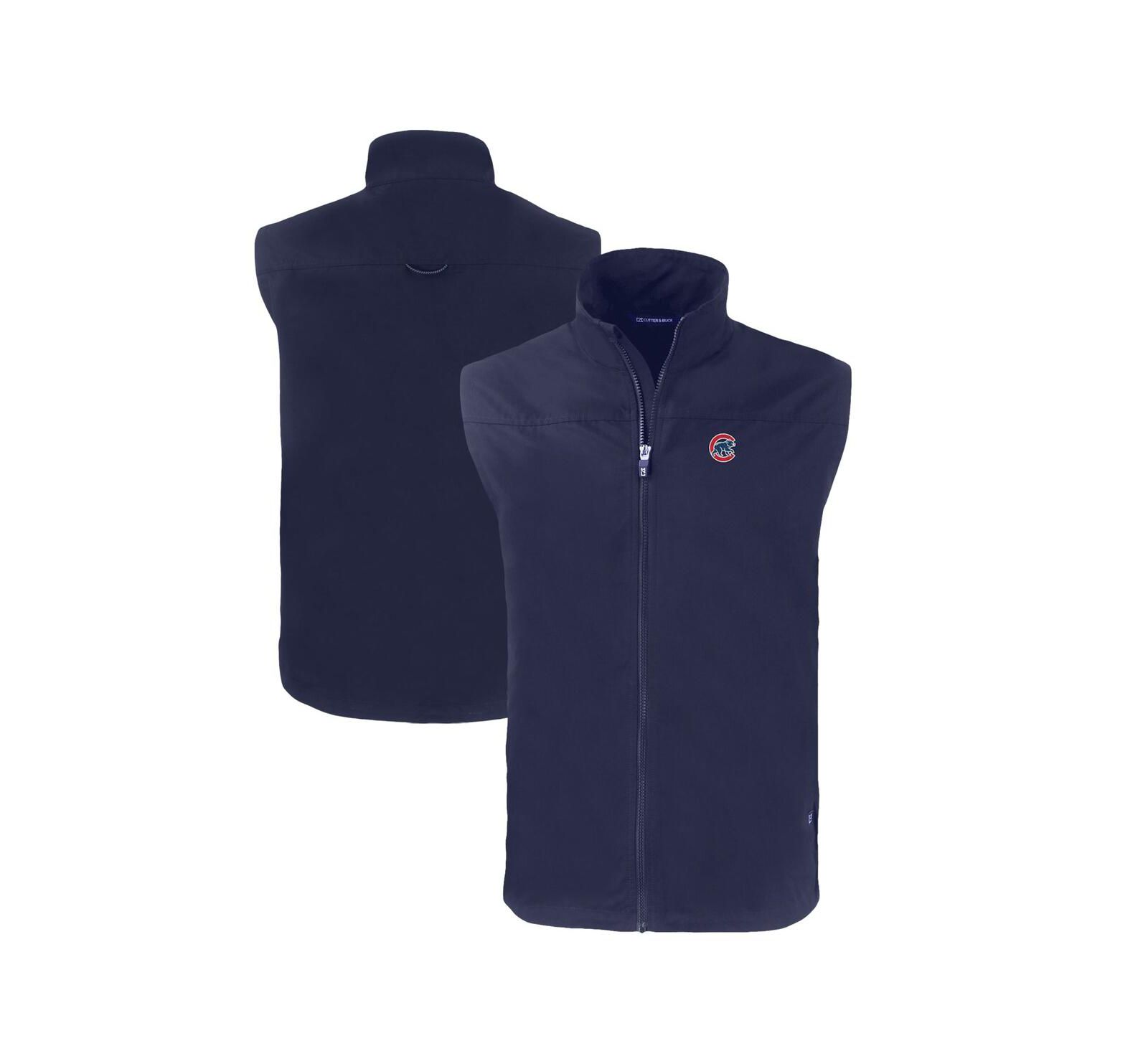 Cutter & Buck Men's Navy Chicago Cubs Big & Tall Charter Eco Full-Zip Vest
