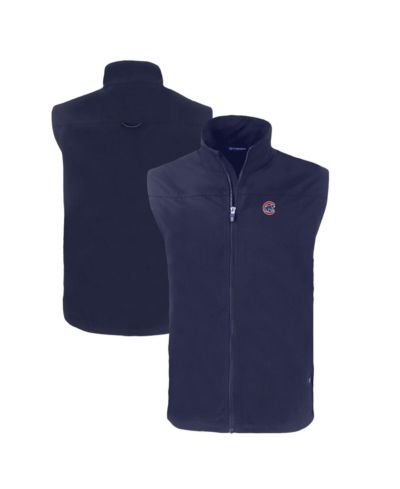 Мужской жилет Cutter & Buck Navy Chicago Cubs Big & Tall Charter Eco Full-Zip