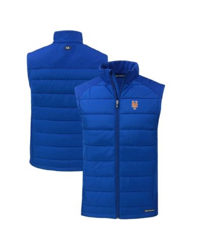 Мужская гибридная эко-софтшелл жилетка Cutter & Buck Royal New York Mets Evoke Full-Zip