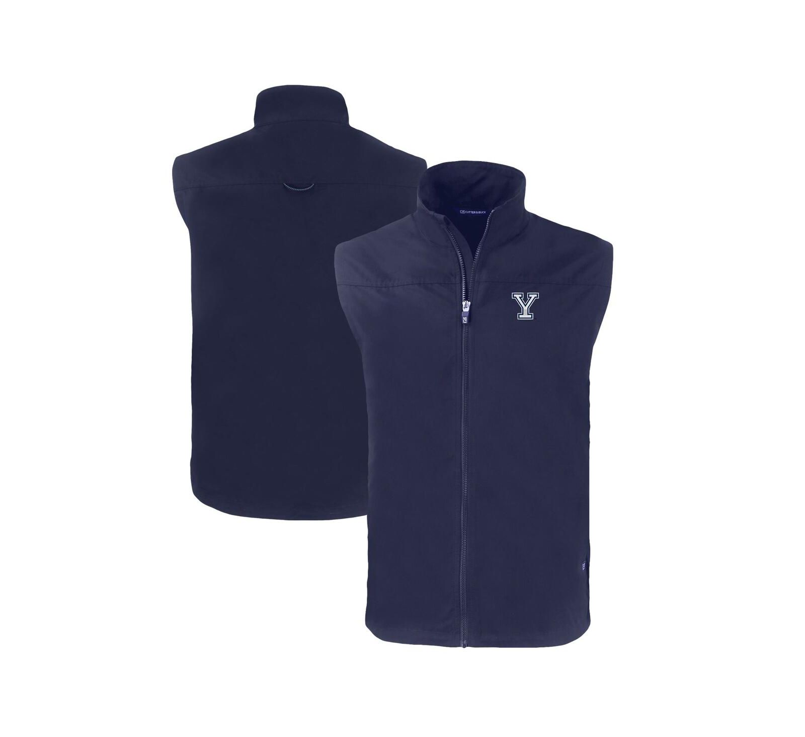 Cutter & Buck Men's Navy Yale Bulldogs Charter Eco Full-Zip Vest