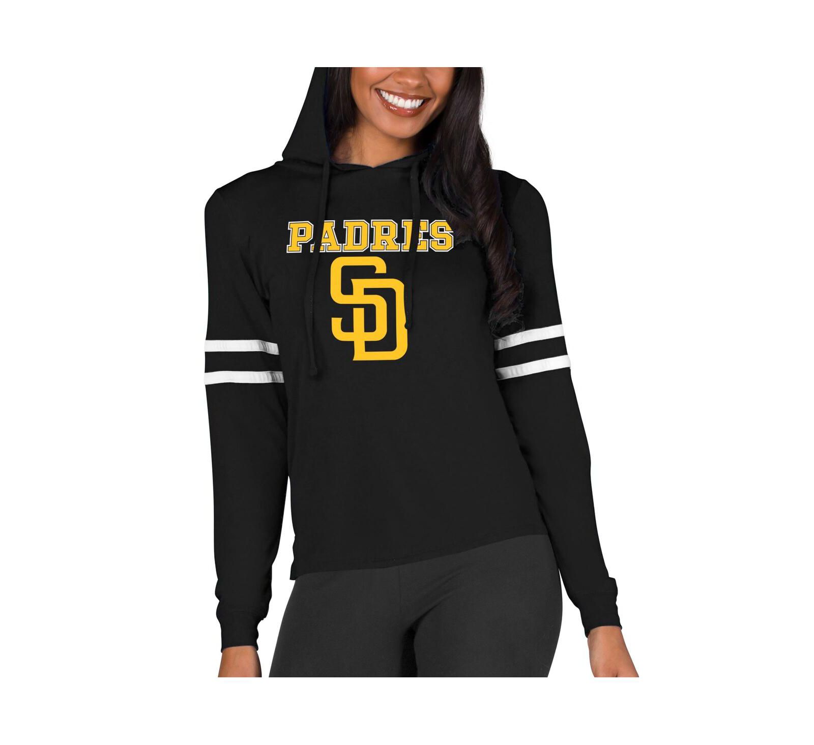 Concepts Sport Женское легкое худи San Diego Padres Marathon, черное