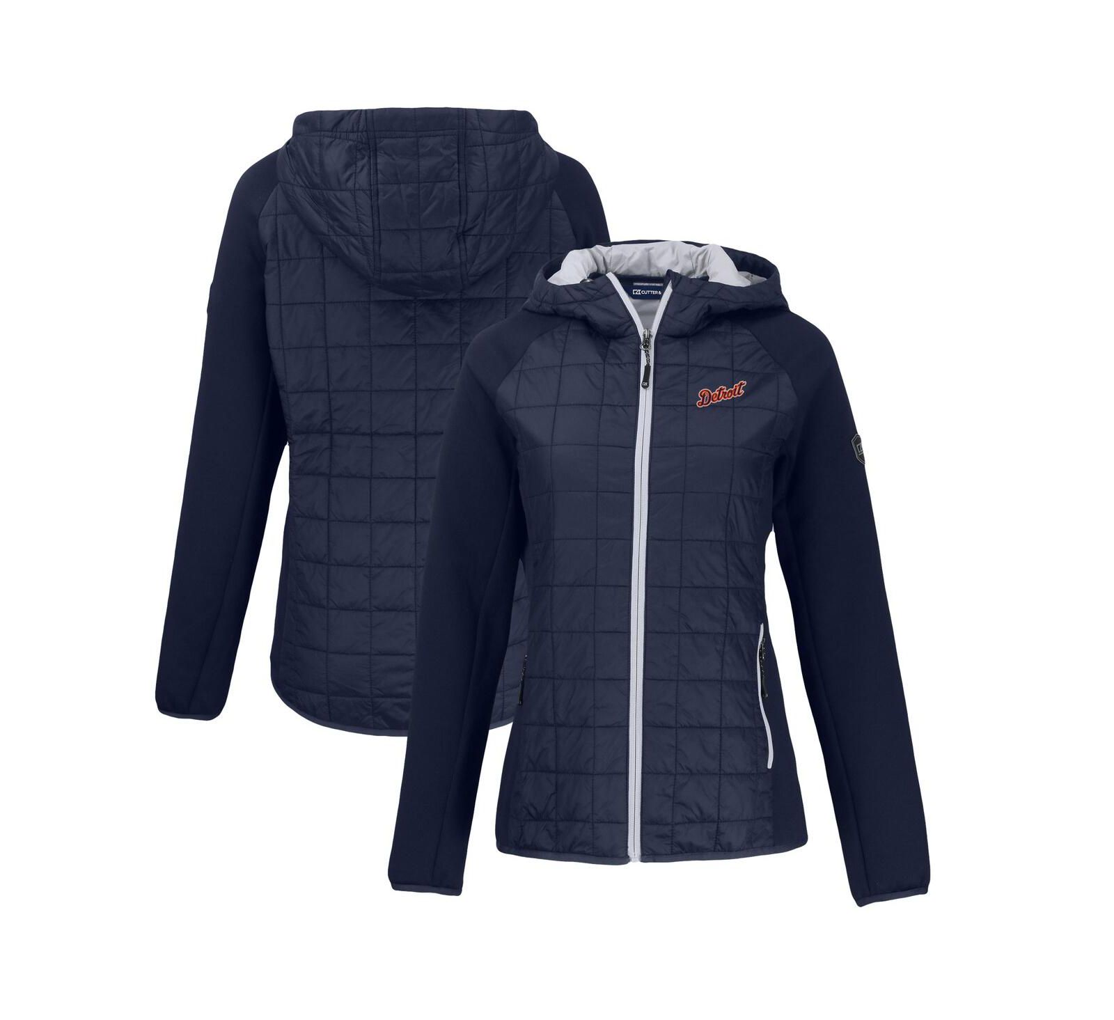 Куртка Cutter & Buck Women's Navy Detroit Tigers Rainier PrimaLoft Eco Full-Zip Hybrid