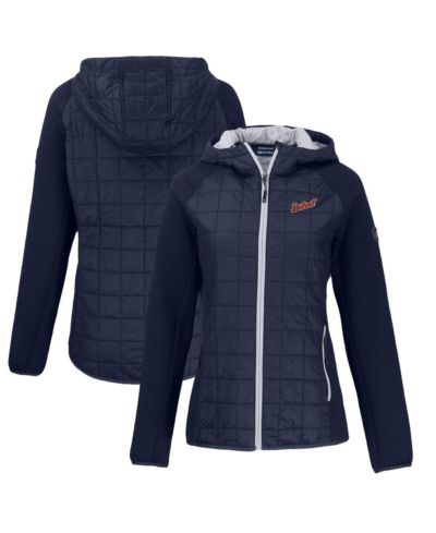 Cutter & Buck Women's Navy Detroit Tigers Cooperstown Collection Rainier PrimaLoft Eco Full-Zip Hybrid Jacket
