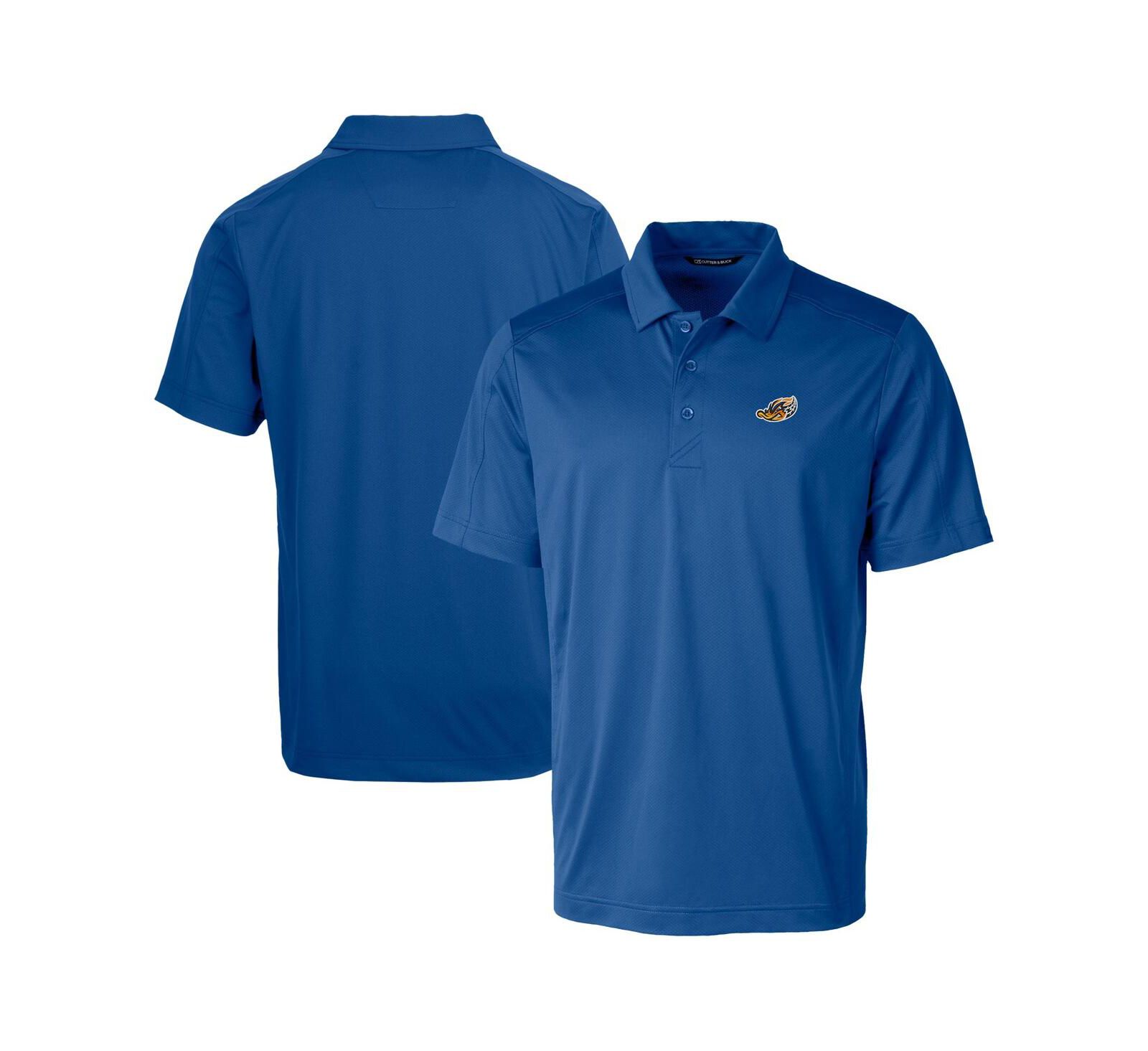 Поло-рубашка Cutter & Buck Men's Blue Akron RubberDucks Prospect Textured Stretch