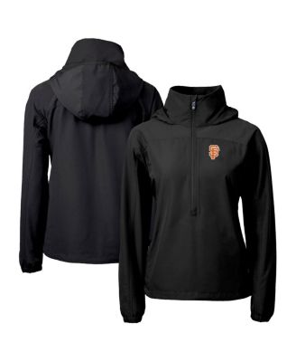 Cutter & Buck Women's Black San Francisco Giants City Connect Charter Eco Half-Zip Anorak Jacket