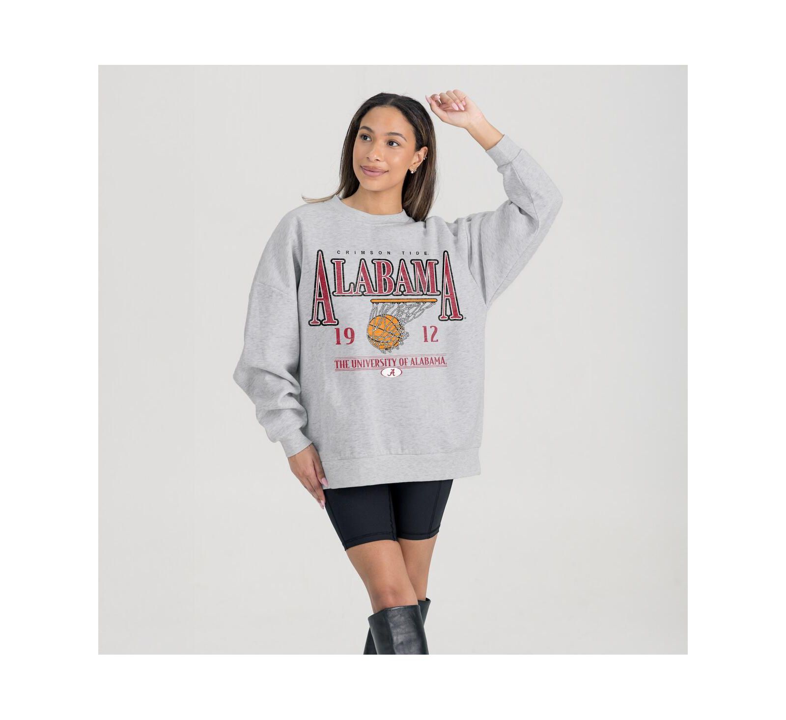 Gameday Couture Women's Gray Alabama Crimson Tide Basketball Premium Fleece Drop Pullover Sweatshirt