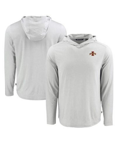 Cutter & Buck Men's Gray Iowa State Cyclones Coastline Epic Comfort Eco Long Sleeve Hoodie T-Shirt