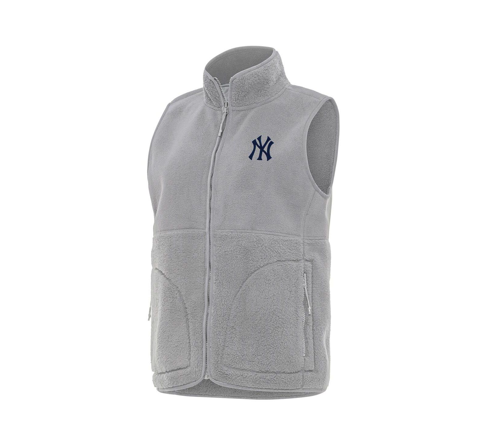 Женский жилет Antigua Gray New York Yankees Nostalgic Full-Zip