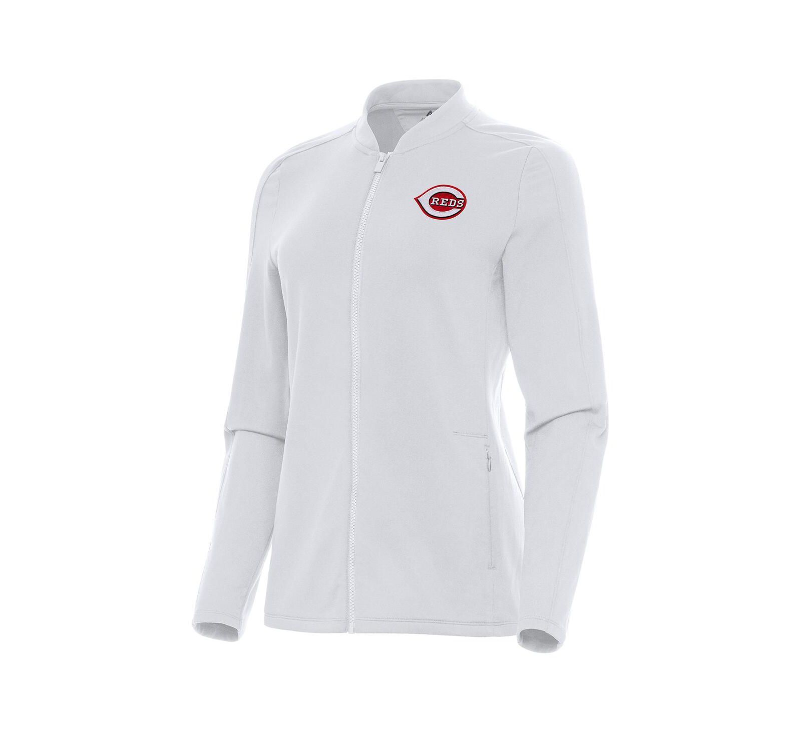 Antigua Women's White Cincinnati Reds Continual Full-Zip Jacket
