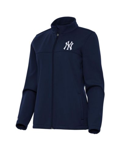Antigua Women's Navy New York Yankees Links 2 Golf Full-Zip Jacket