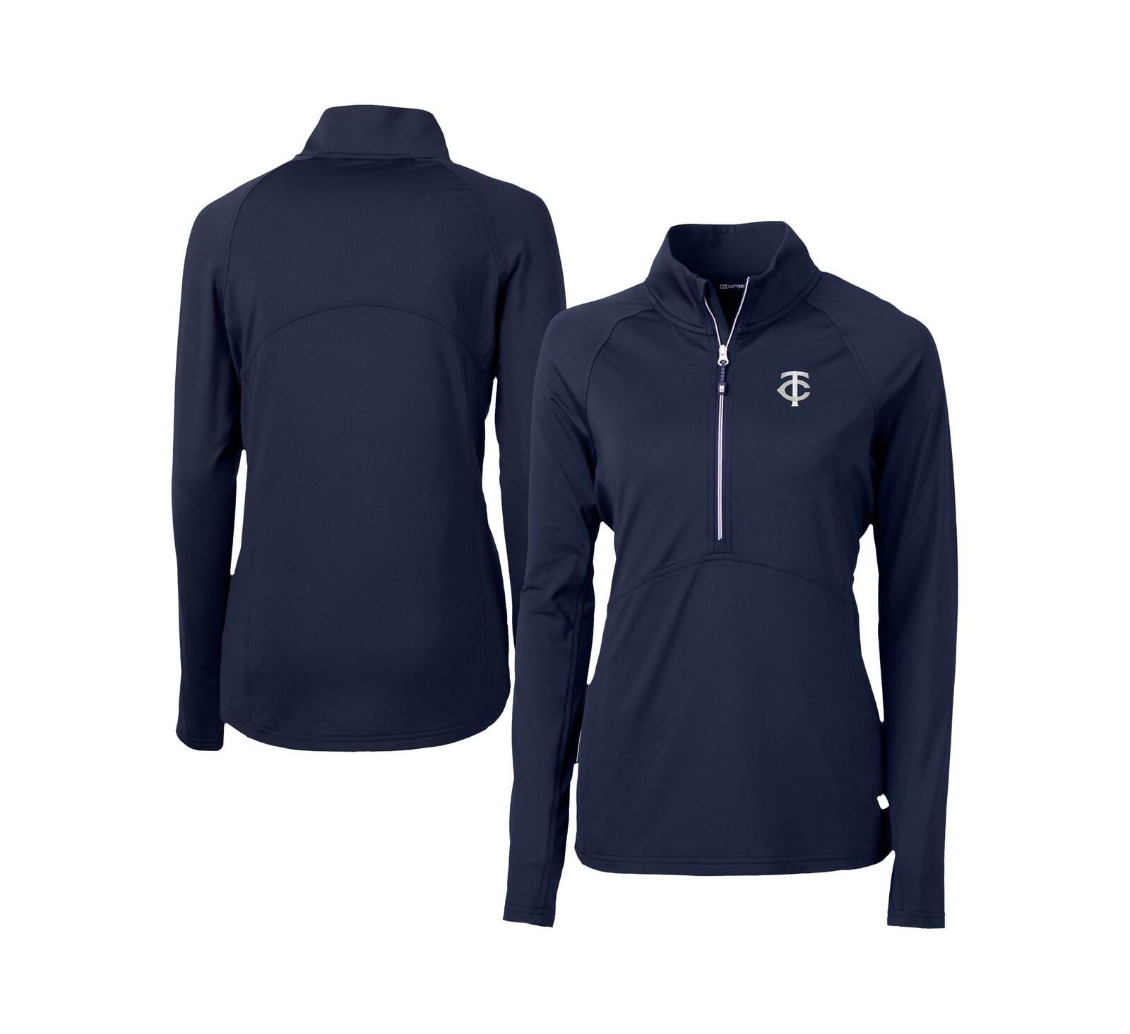 Cutter & Buck Женский топ Minnesota Twins Adapt Eco Knit Stretch Half-Zip DryTec, цвет Navy