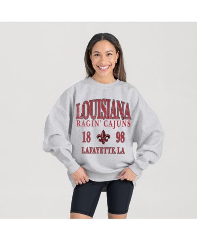 Gameday Couture Women's Ash Louisiana Ragin' Cajuns Premium Fleece Pullover Sweatshirt