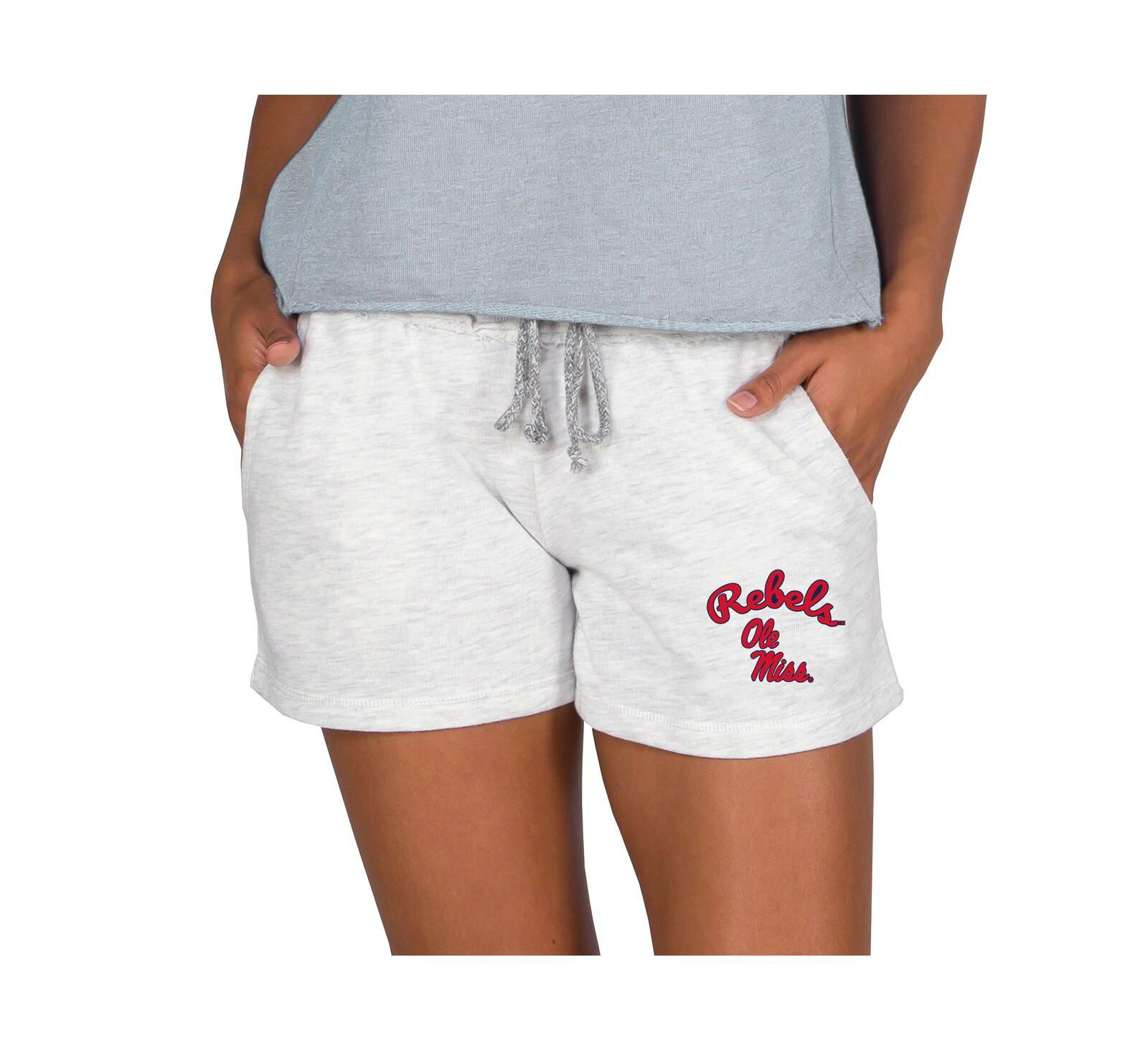 Concepts Sport Women's Ash Ole Miss Rebels Mainstream French Terry Tri-Blend Shorts