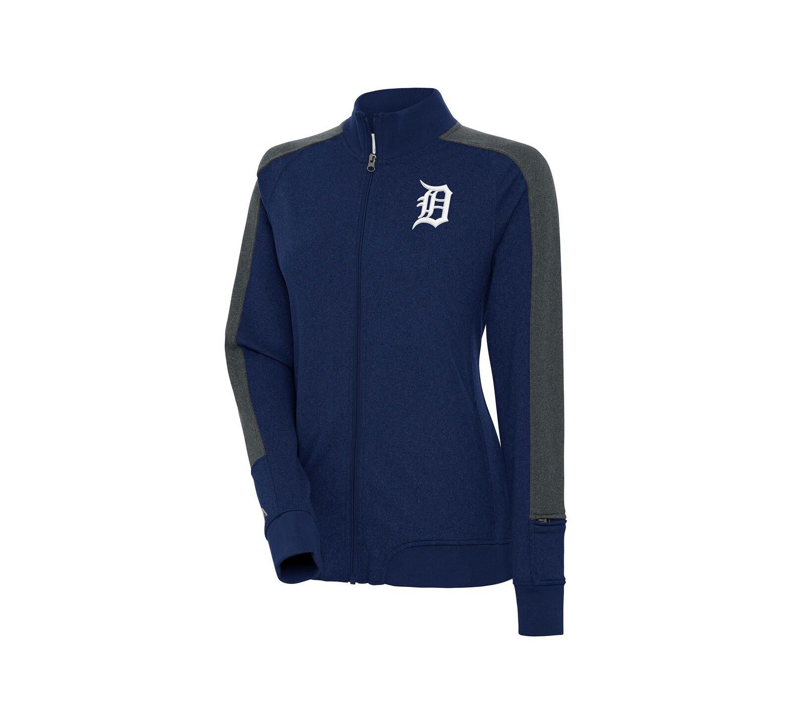 Antigua Women's Navy Detroit Tigers Strike Full-Zip Track Jacket