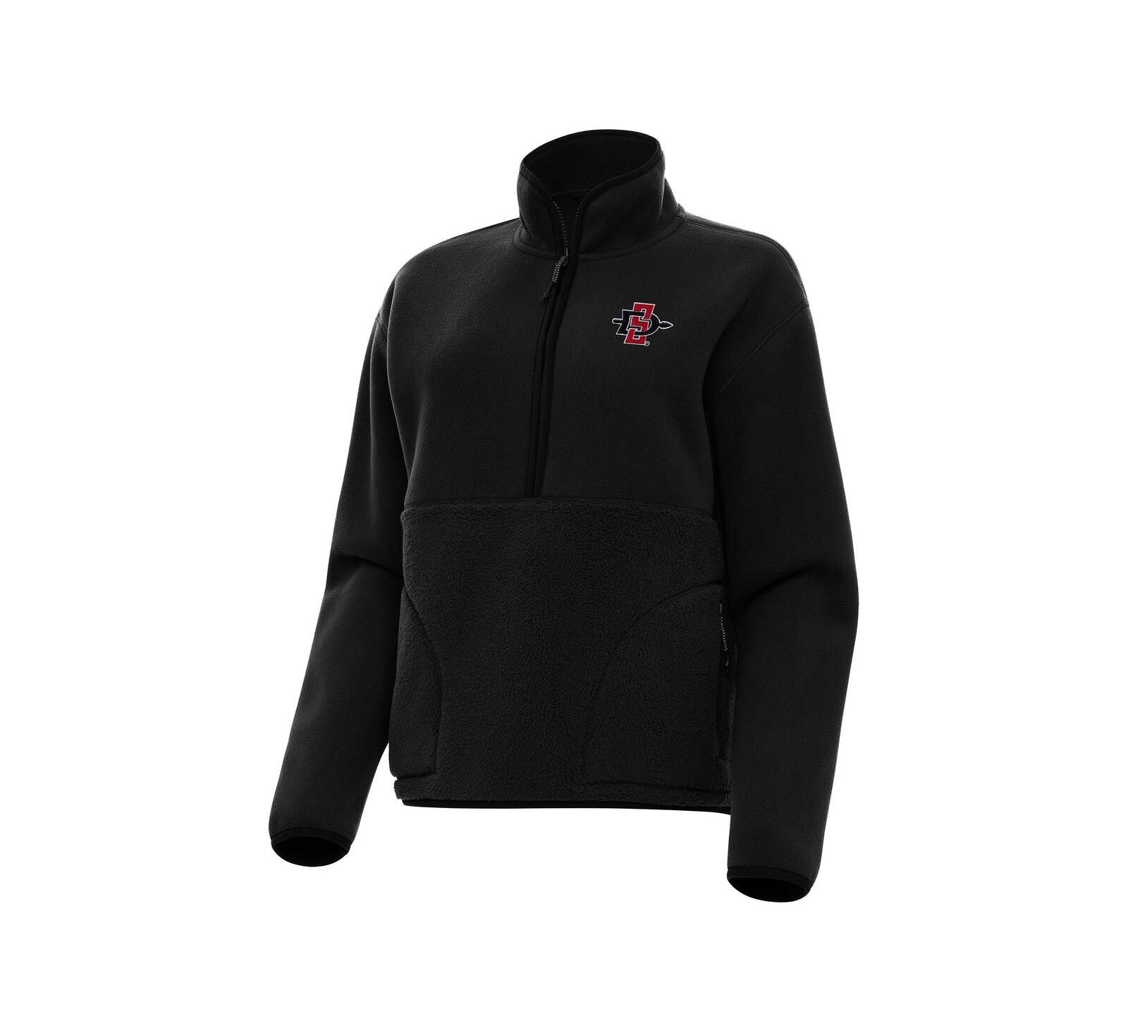 Antigua Женская свитшот Half-Zip Pullover San Diego State Aztecs Black