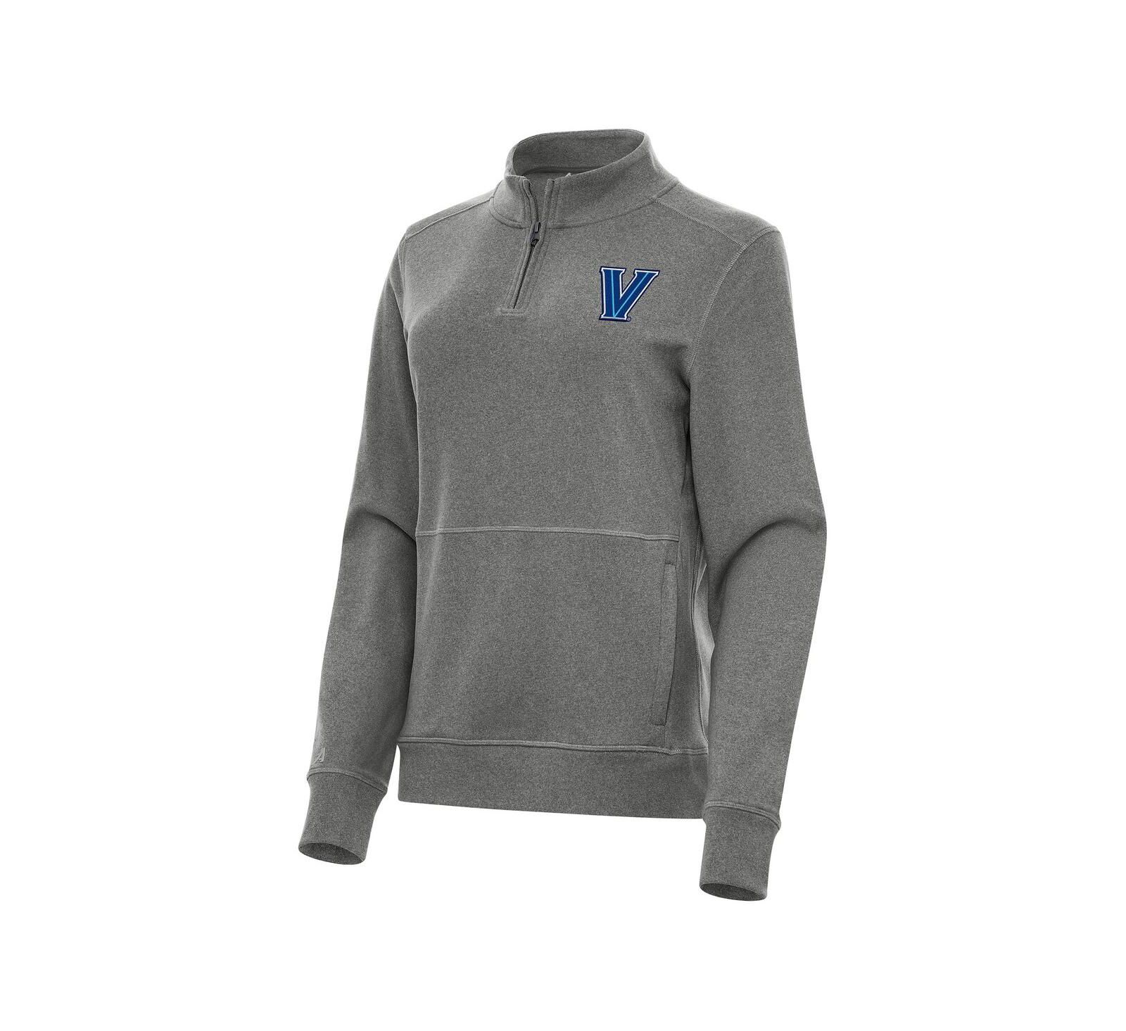 Женская флисовая толстовка Antigua Villanova Wildcats Crush с молнией на четверть, цвет Heather Charcoal