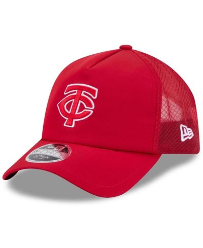 New Era Men's Red Minnesota Twins 2026 Batting Practice Apex 9FORTY Adjustable Trucker Hat