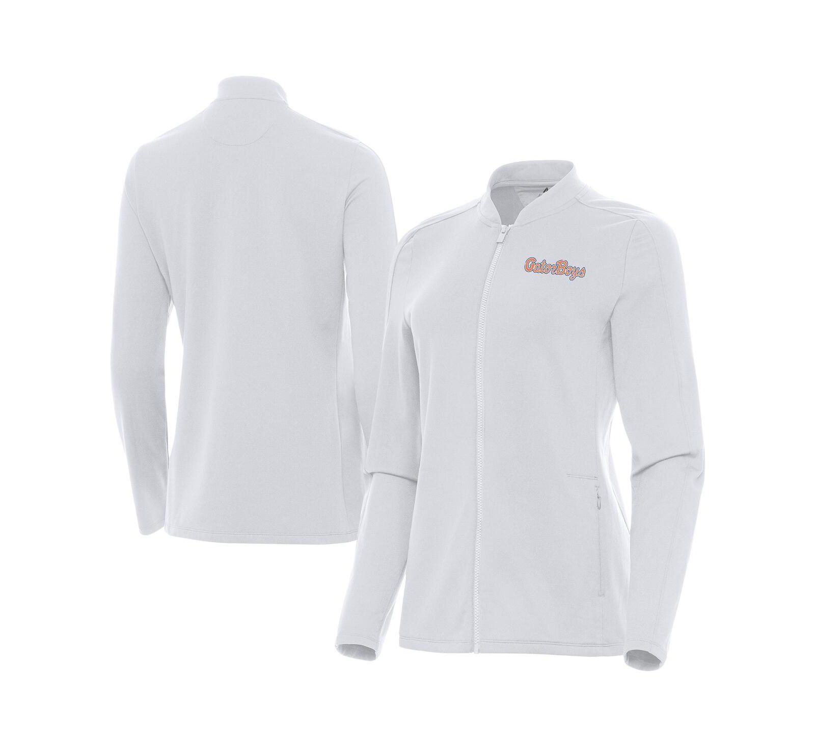 Antigua Women's White Florida Gators GatorBoys Continual Full-Zip Jacket