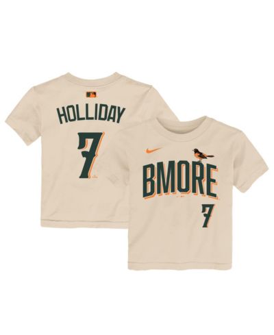 Nike Toddler Jackson Holliday Cream Baltimore Orioles 2026 City Connect Name & Number T-Shirt