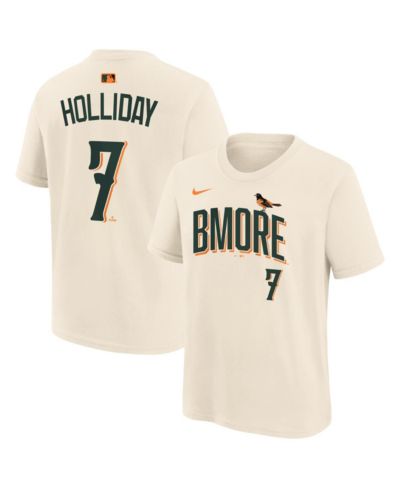 Nike Big Boys and Girls Jackson Holliday Cream Baltimore Orioles 2026 City Connect Name & Number T-Shirt