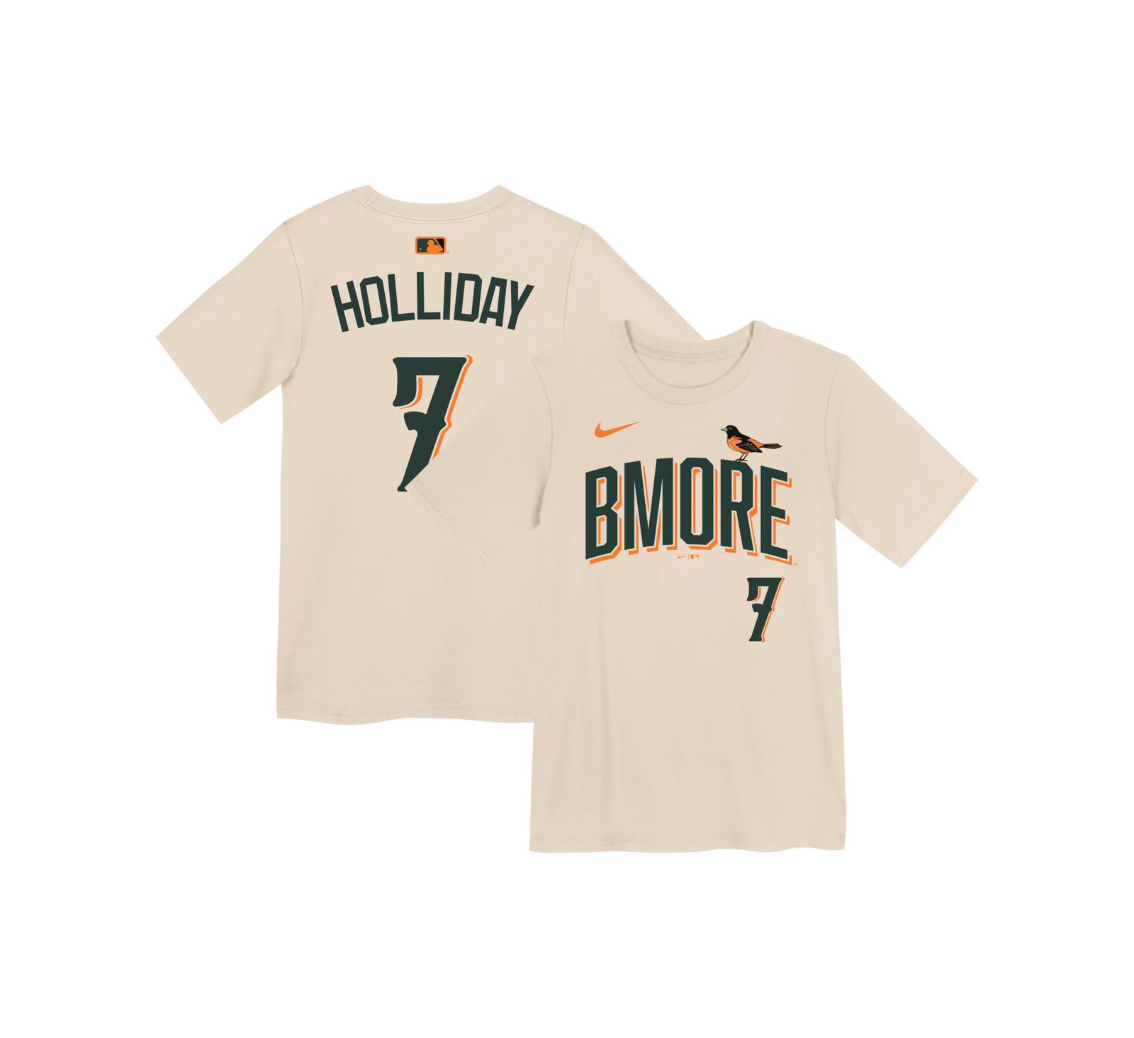 Nike Детский Jackson Holliday Cream Baltimore Orioles 2026 City Connect Name & Number T-Shirt