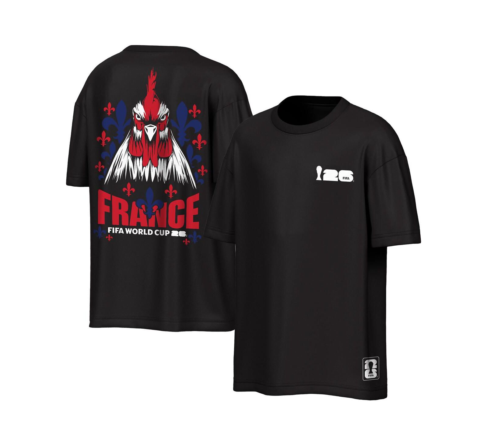 Outerstuff Men's Black France National Team FIFA World Cup 2026 Rally Oversized 2-Hit T-Shirt
