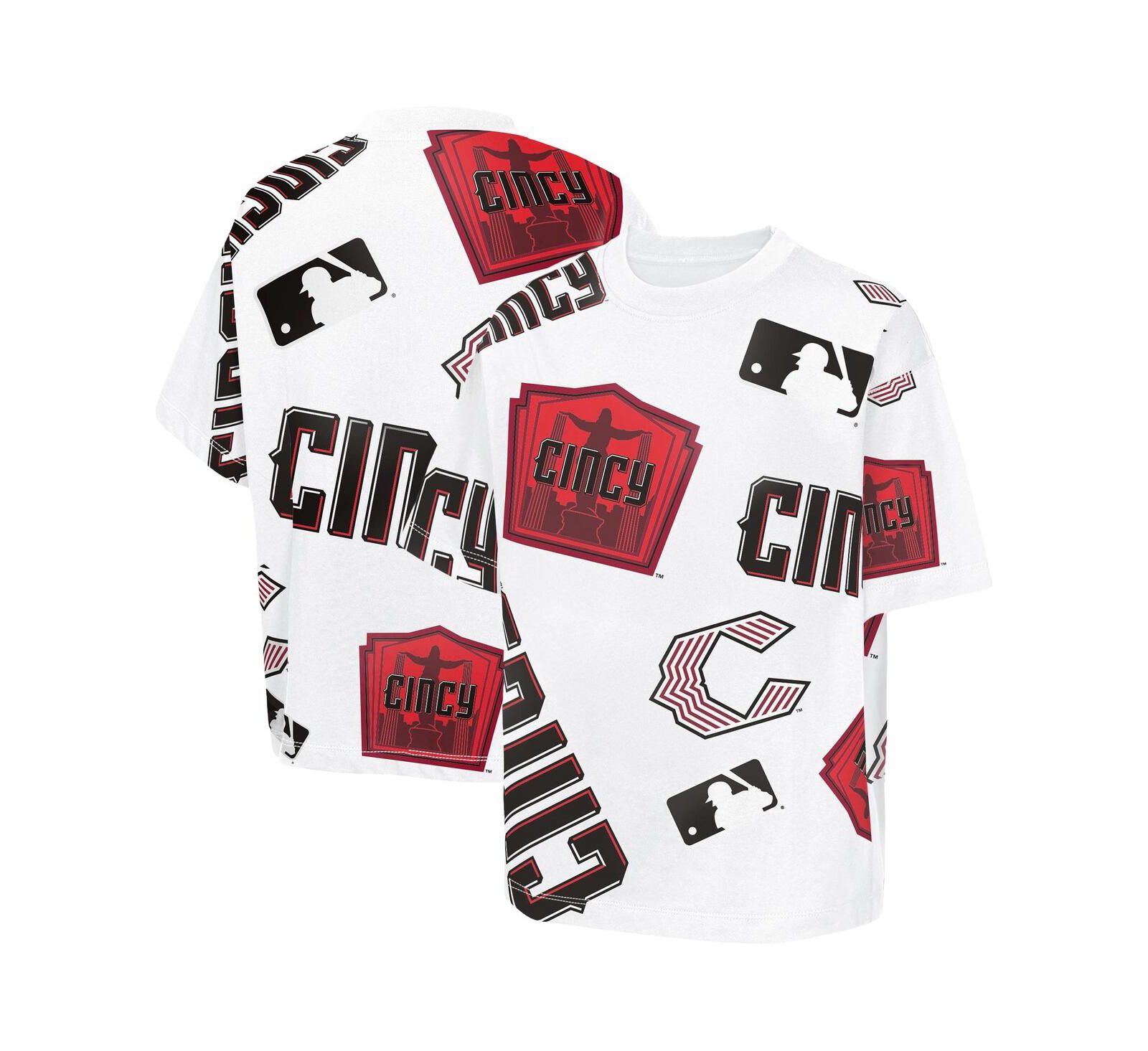 Футболка Outerstuff для мальчиков и девочек White Cincinnati Reds 2026 City Connect Circus Catch