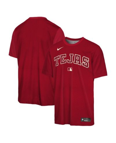 Футболка Nike Velocity Dri-FIT для мальчиков и девочек Red Texas Rangers 2026 City Connect Authentic Collection