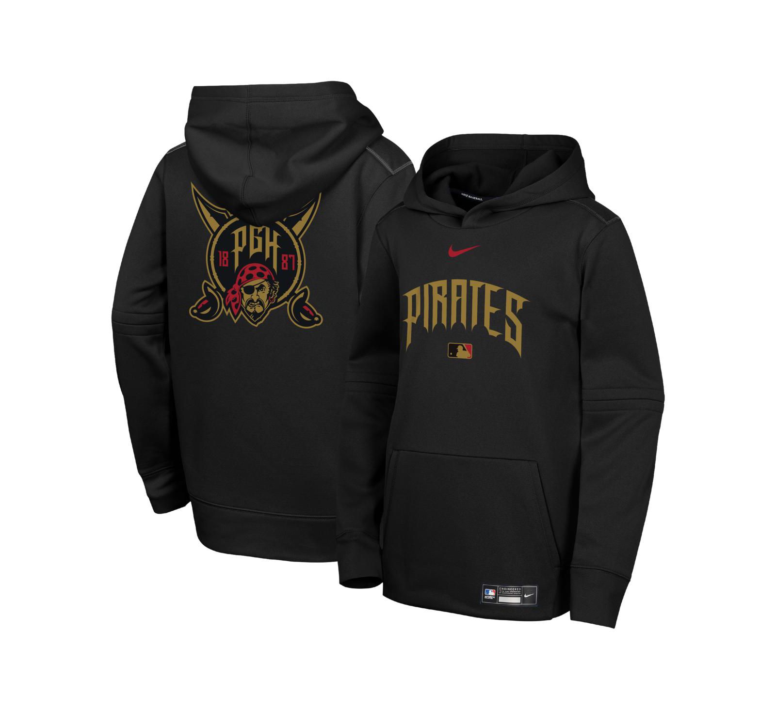 Худи Nike Big Boys and Girls Black Pittsburgh Pirates 2026 City Connect Authentic Collection Therma-FIT