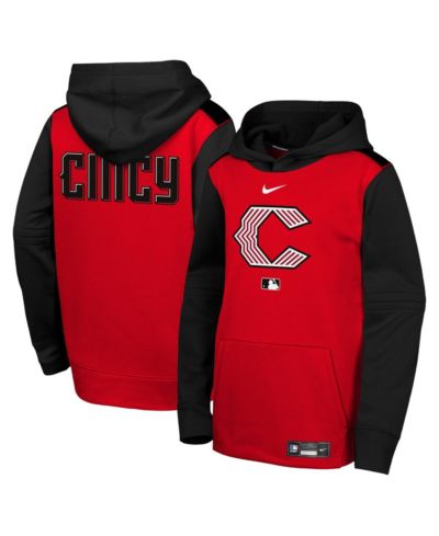 Nike Худи Therma-FIT для мальчиков и девочек Cincinnati Reds 2026 City Connect, красный/черный