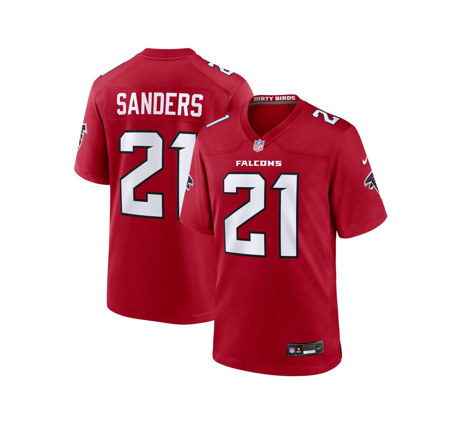 Nike Men's Deion Sanders Red Atlanta Falcons Retired Player Game Jersey