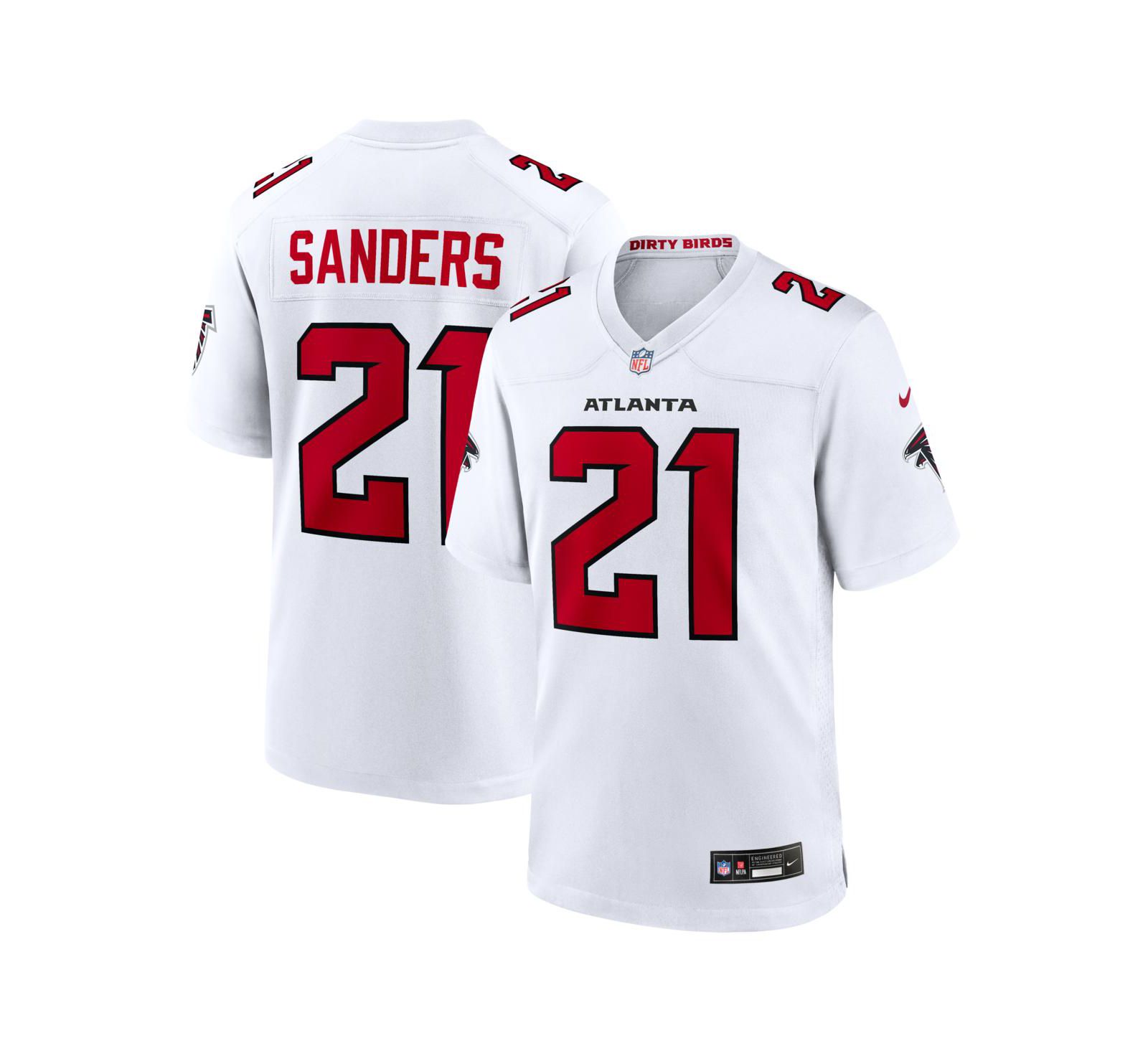 Игровая джерси Nike Deion Sanders, белая, Атланта Фэлконс, заслуженный игрок