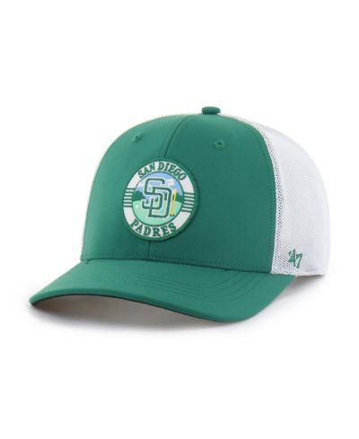 '47 Brand Men's Kelly Green/White San Diego Padres Elevated Greens Adjustable Trucker Hat