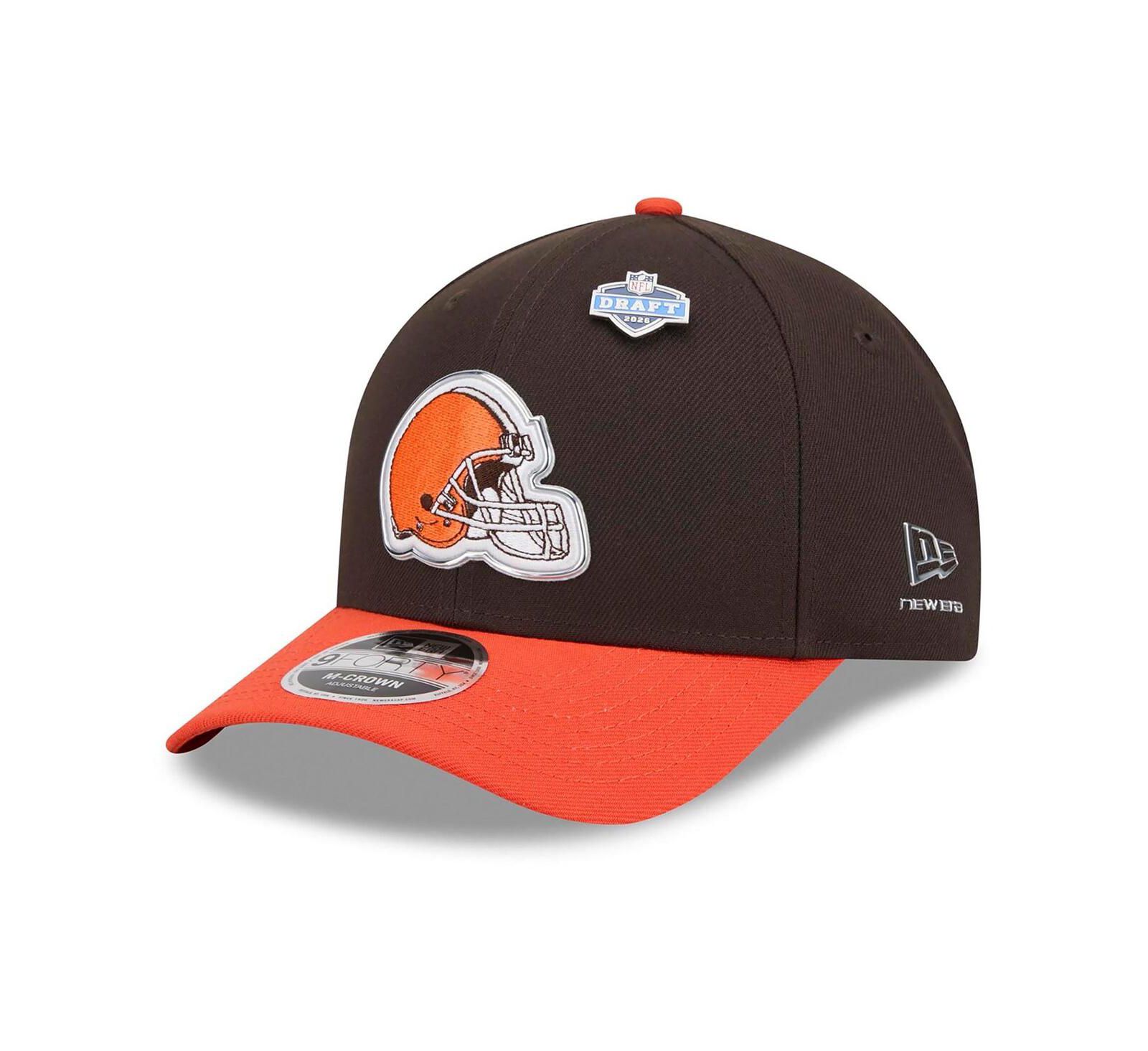 Мужская регулируемая кепка New Era Cleveland Browns 2026 NFL Draft 9FORTY M-Crown, коричнево-оранжевая