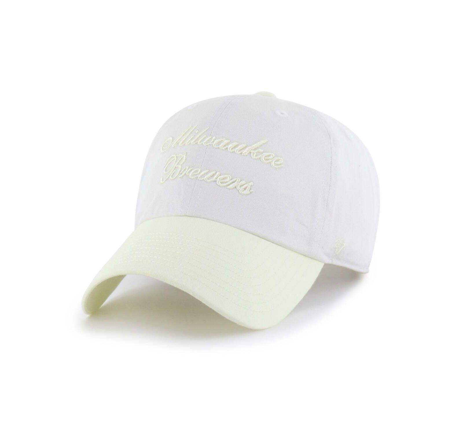 '47 Brand Women's White/Yellow Milwaukee Brewers Gelato Two-Tone Clean Up Adjustable Hat