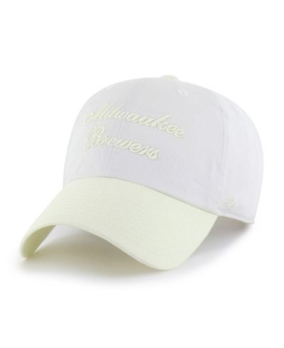 '47 Brand Women's White/Yellow Milwaukee Brewers Gelato Two-Tone Clean Up Adjustable Hat