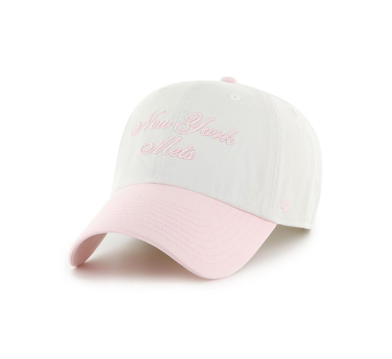 '47 Brand Women's White/Pink New York Mets Gelato Two-Tone Clean Up Adjustable Hat