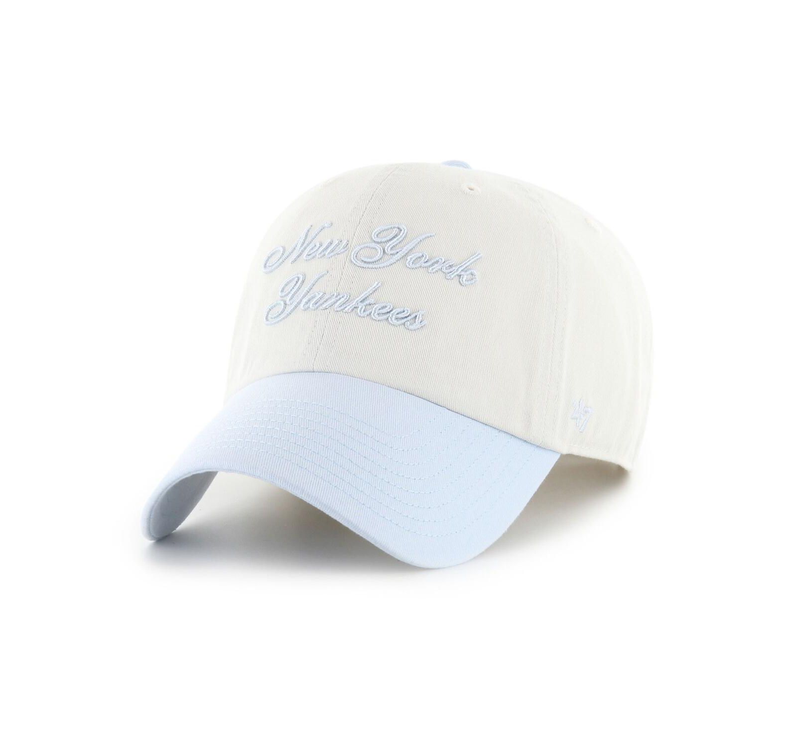 Женская кепка '47 Brand White/Light Blue New York Yankees Gelato Two-Tone Clean Up Adjustable