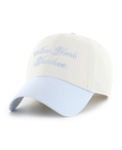'47 Brand Women's White/Light Blue New York Yankees Gelato Two-Tone Clean Up Adjustable Hat