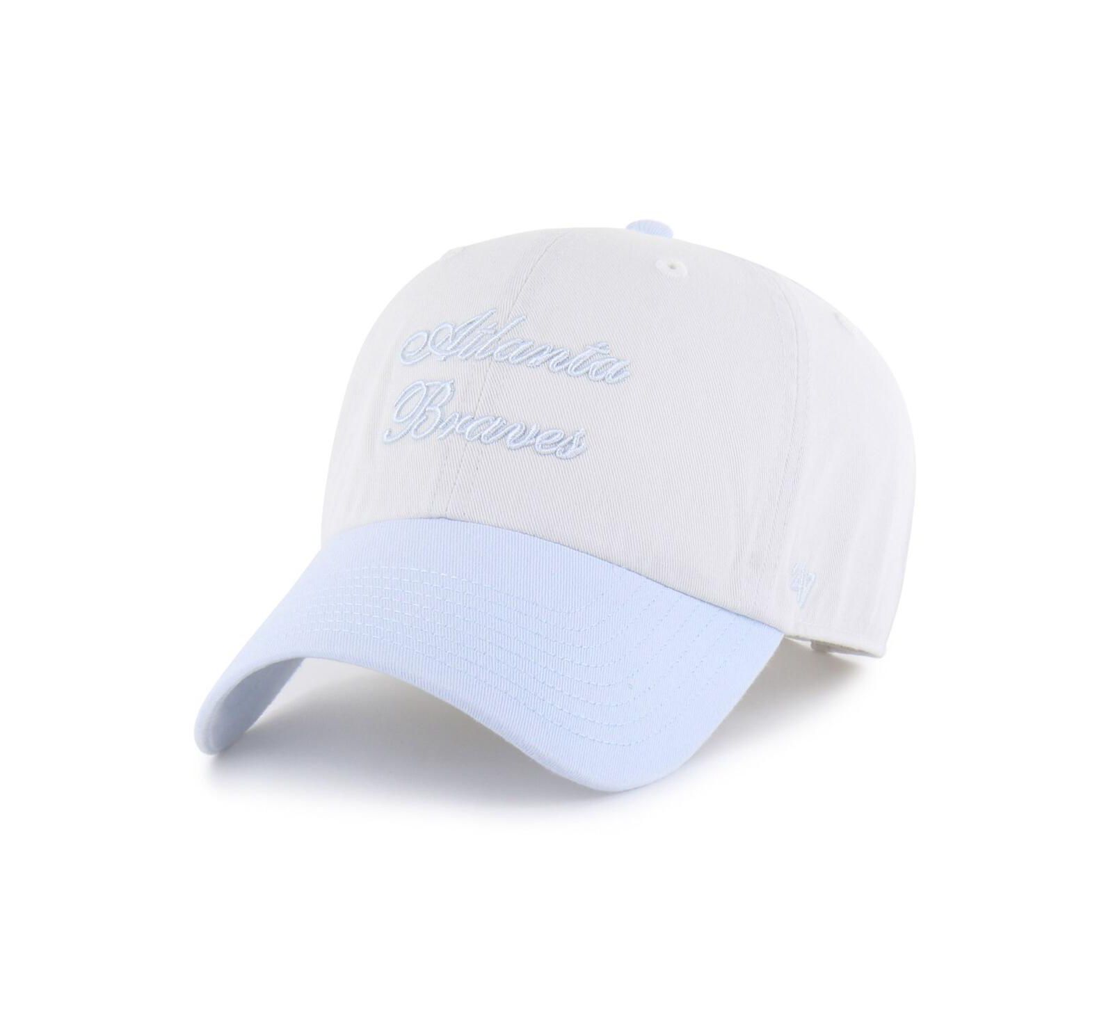 Женская кепка '47 Brand White/Light Blue Atlanta Braves Gelato Two-Tone Clean Up Adjustable Hat