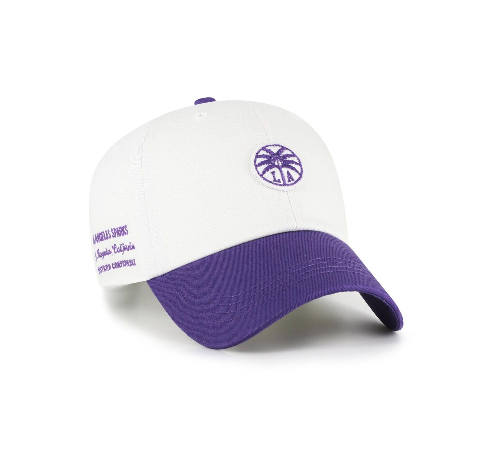 '47 Brand Men's and Women's White/Purple Los Angeles Sparks Contemporary Two-Tone Clean Up Adjustable Hat