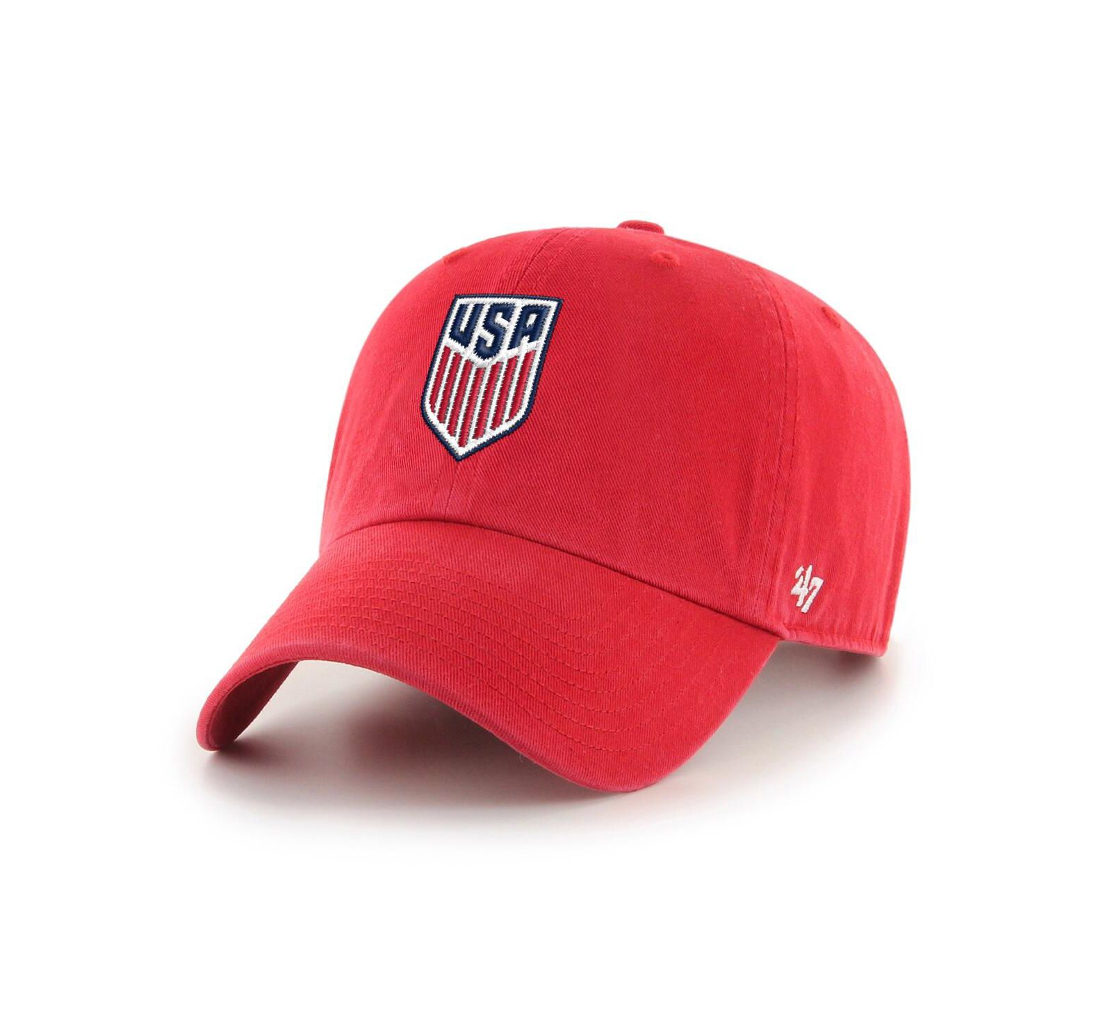 '47 Brand Men's Red USMNT Crest Clean Up Adjustable Hat