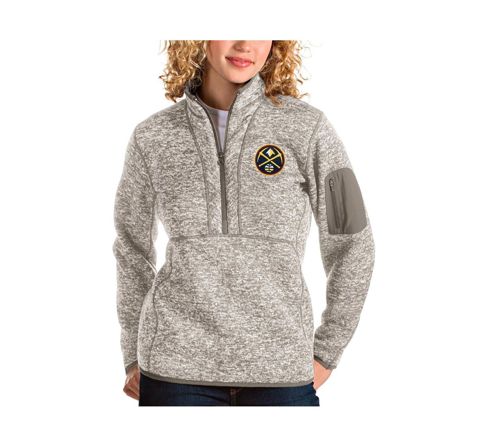 Женская куртка-пуловер Antigua Natural Denver Nuggets Fortune Quarter-Zip