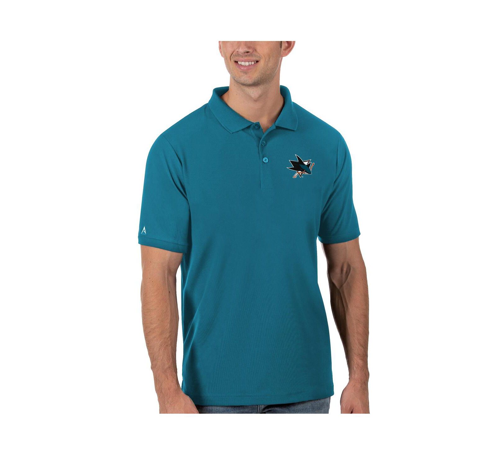 Мужская рубашка поло Antigua Teal San Jose Sharks Legacy Pique